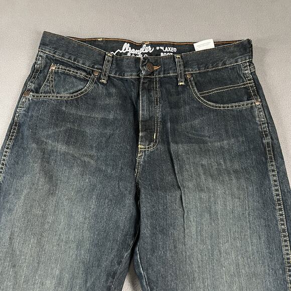 Wrangler Retro Jeans Mens 33X36 Blue Relaxed Bootcut Denim Cowboy Western Rodeo - Picture 2 of 8